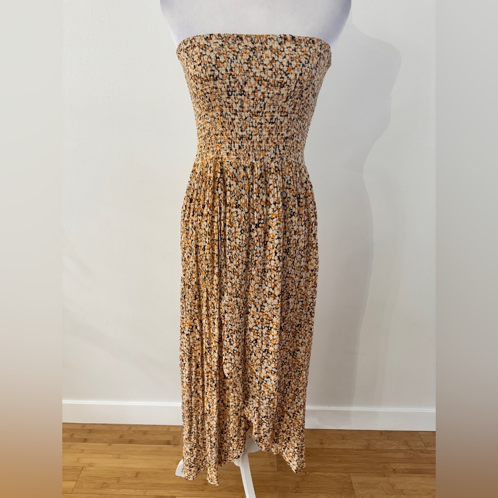 New! Anthropologie Patrons of peace floral dress smocked strapless dress